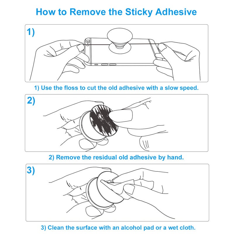 PKYAA 9 Pack Sticky Adhesive Compatible with Socket Base, Double-Sided Replacement Tape for Collapsible Grip & Stand Back - 9pcs 1.4 inches(35mm) Adhesive Tapes - Image 5